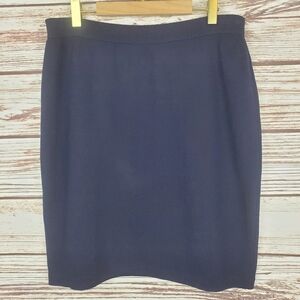 St John Basics Womens Size 8 Vintage Navy Blue Santana Knit Pencil Skirt     #89